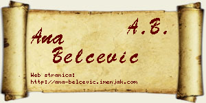 Ana Belčević vizit kartica